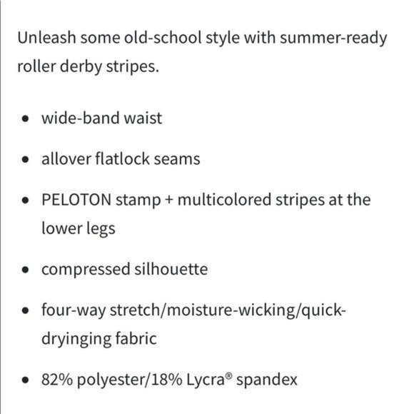 Peloton X Kali Retro Crop Leggings Medium Black w Stripes USA - Picture 8 of 16